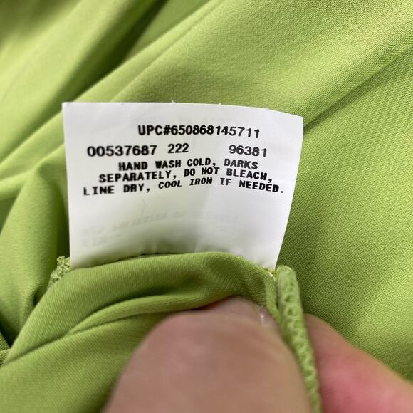 AB Studio Top Womens XL Green Y2k 90s Faux Wrap USA Made Jeweled Sleeveless NWT - Picture 9 of 10